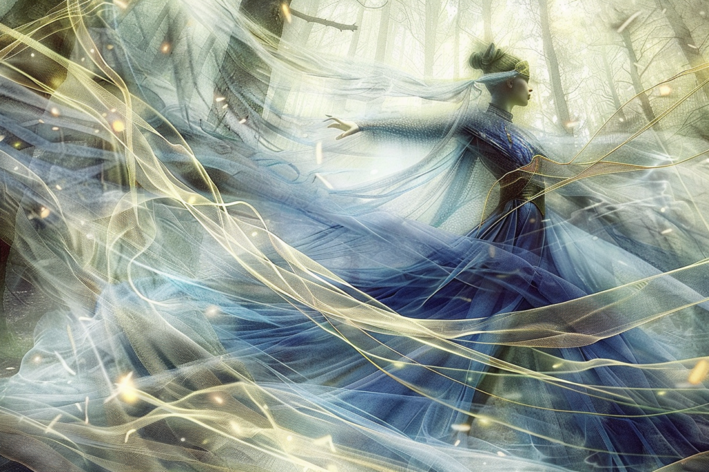 Lumina – la déesse de la lumière, gardienne de la Forêt des Luminescences